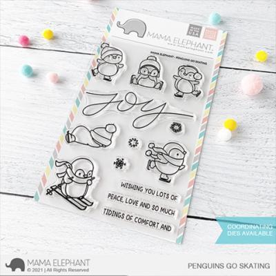 Mama Elephant Clear Stamps - Penguins Go Skating